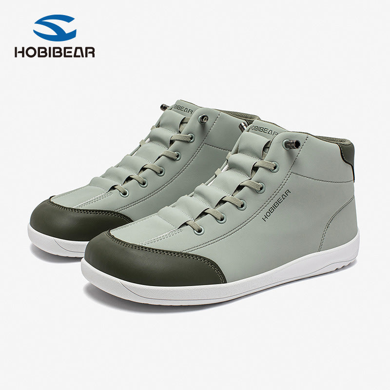 Wide Toe Synthetic Vamp Short Slip-on Boots