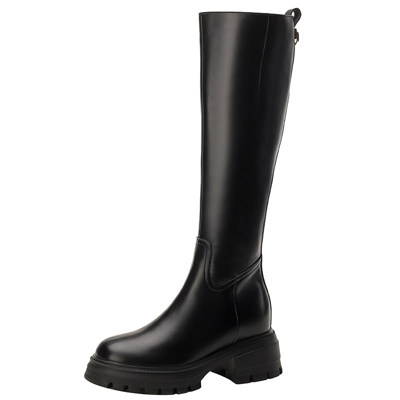Women's Insole Small Fleece-lined High Leg Below The Knee Platform Boots