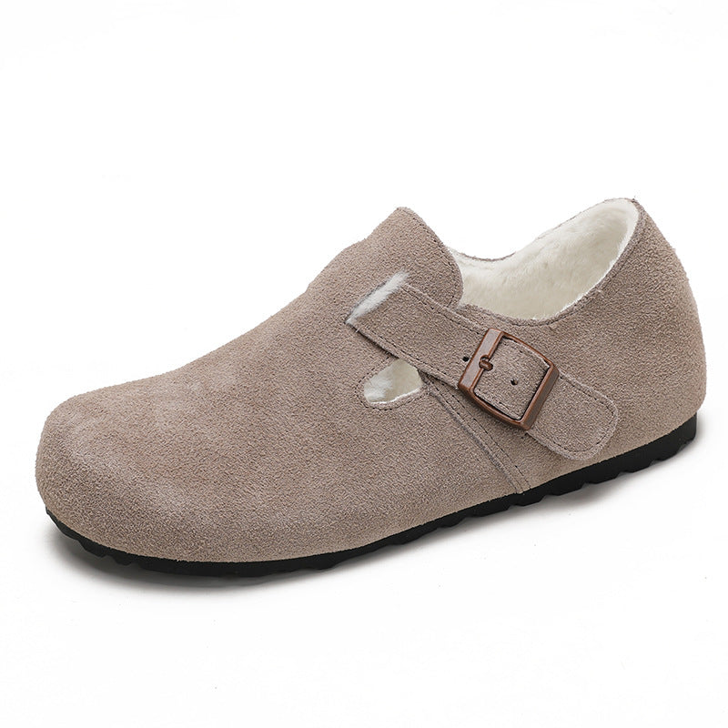 Women's Fleece Lining Winter All-inclusive Round Head Thick Bottom Height Casual Shoes