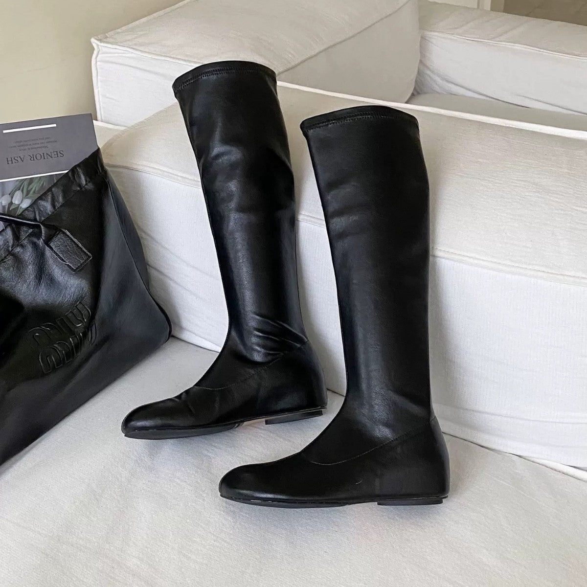 Women's Insole White French Style Ankle Big Toe Women's Leather Boots