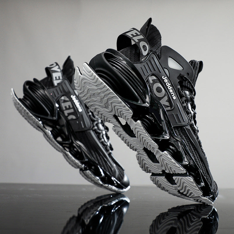 Men's Flying Woven Platform Basketball Breathable Shock Sneakers