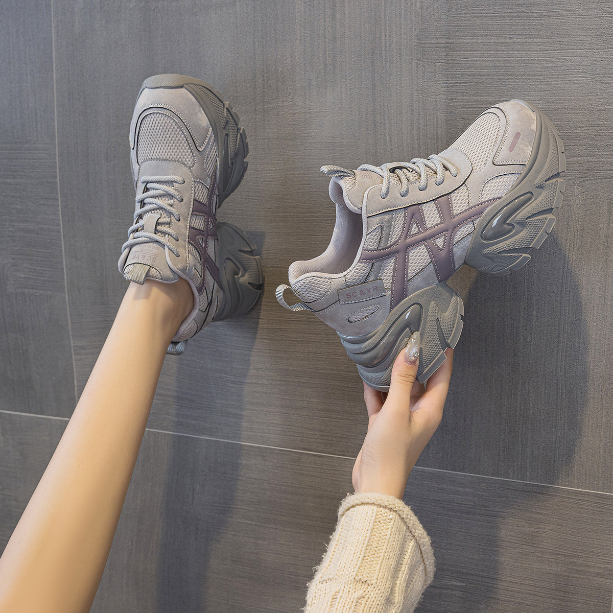 Women's Dad Autumn Subnet Surface Breathable Sports Casual Shoes