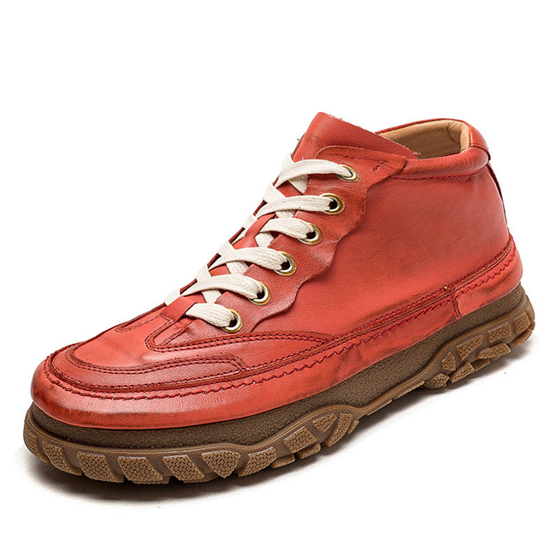 Women's Shu Front Pumps First Layer Cowhide Casual Shoes