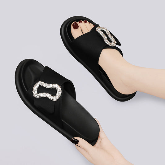 Women's Summer Rhinestone Cross Platform Outer Wear Sandals