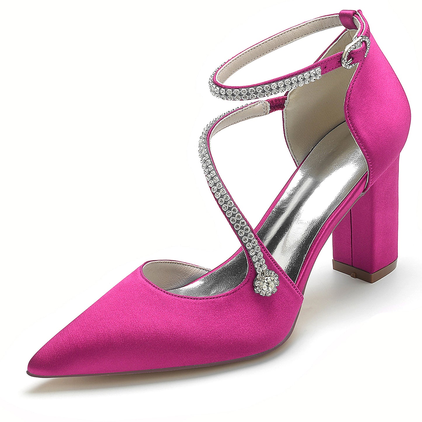 Women's Pointed Rhinestone Strap Wristband Wedding Bridal Women's Fashion Shoes