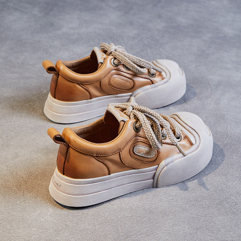 Women's Layer Cowhide Jack Purcell Spring Thick Casual Shoes