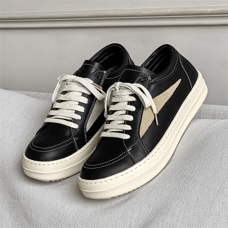Men's Dark High Street Style Low Top Retro Sports Platform Trendy Men's Board Shoes