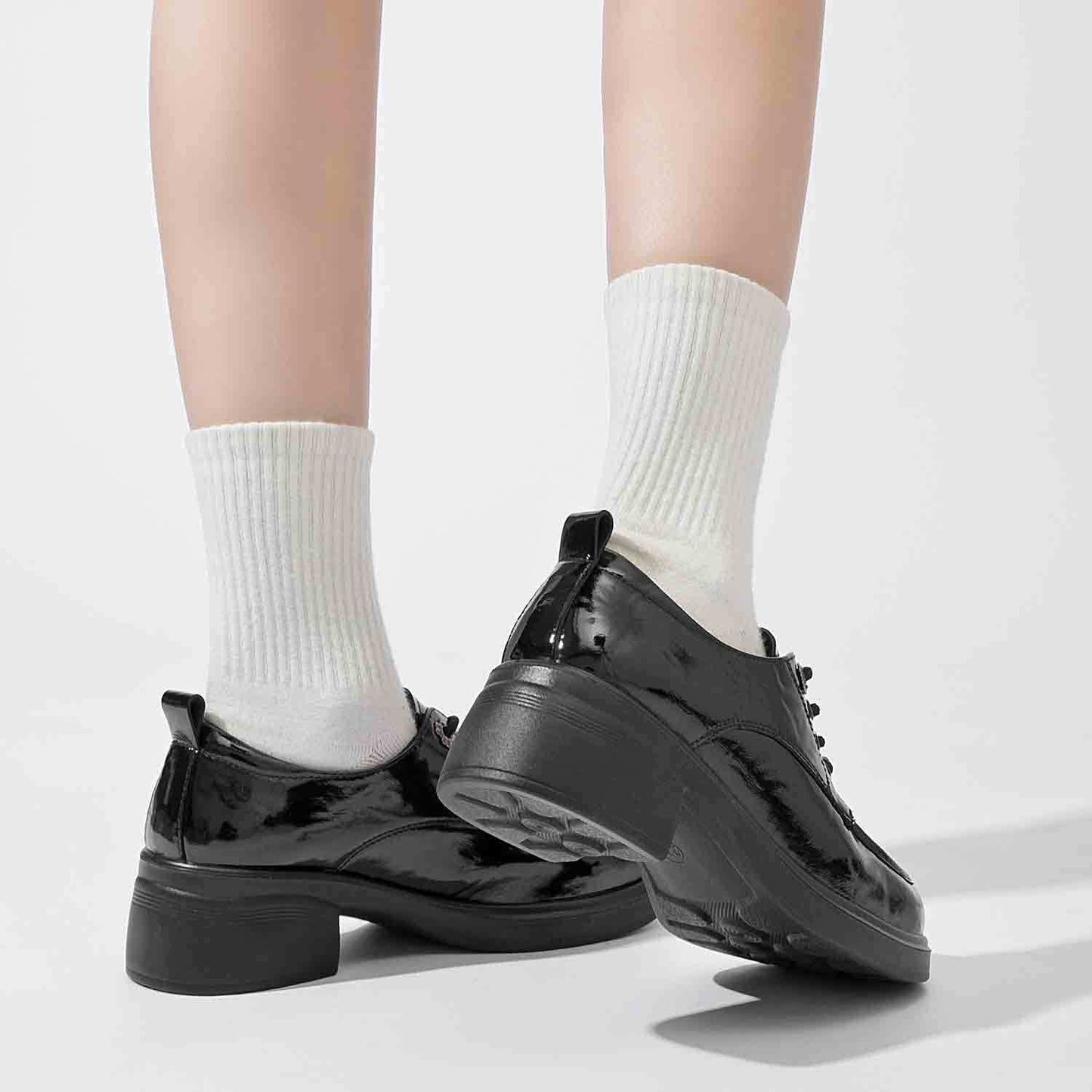 Women's Platform Spring British Retro Black Loafers