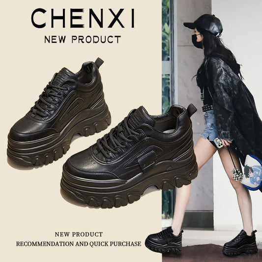 Women's Increasing Insole Platform White Small Versatile Casual Shoes