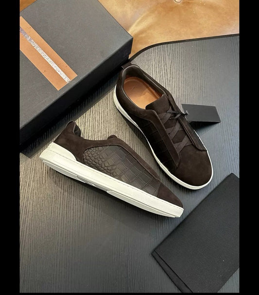 Men's Cross Elastic Band Trendy Slip-on Lazy Men's Shoes