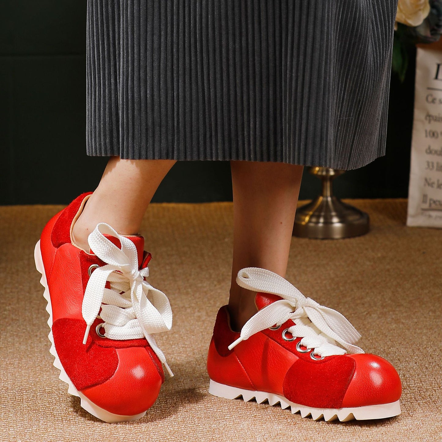 Women's Fashion Affordable Luxury Design Full Grain Cow Flat Round Women's Casual Shoes