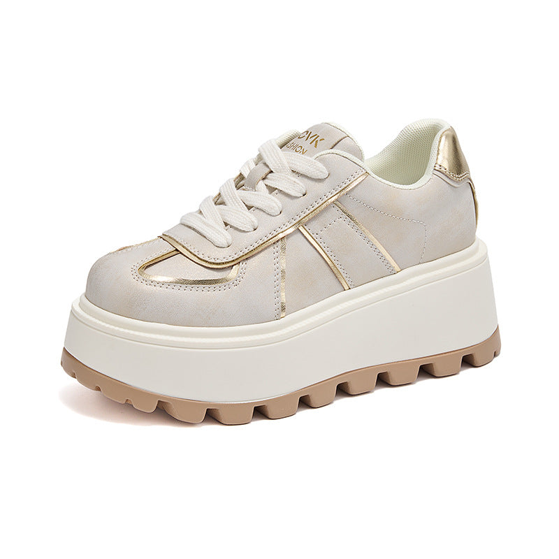 German Training Spring Soft Back Thick Height Increasing Fashion Women's Casual Shoes