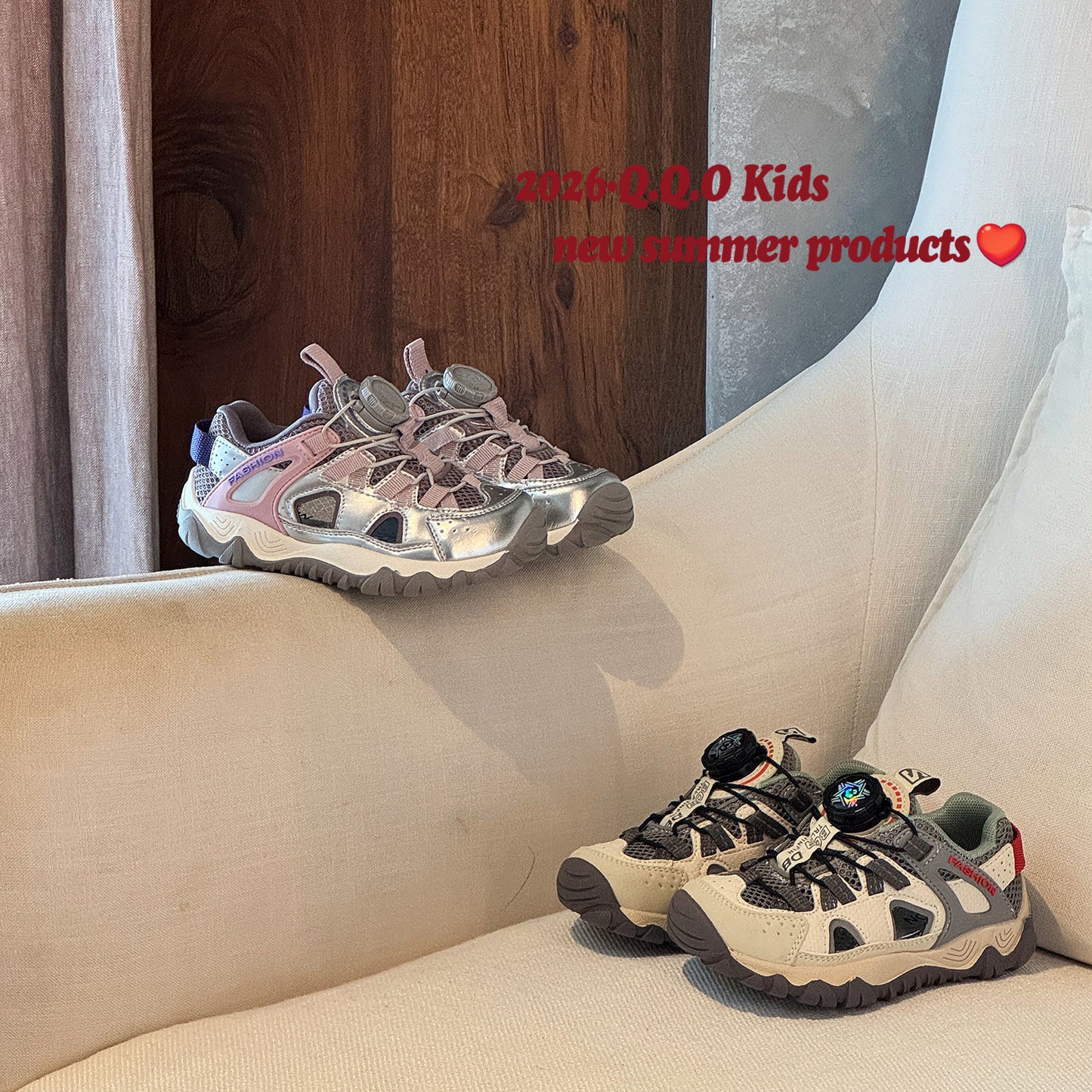 Children's Rotating Buckle Frame Boys Lightweight Hollow Children's Sports Shoes