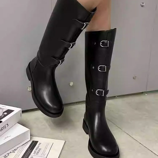 Women's Thick With British Style Knight Not Women's Shoes