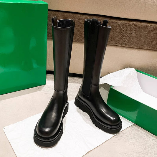 Women's Increasing Insole High Thick Leg Knight Bottom Below The Boots