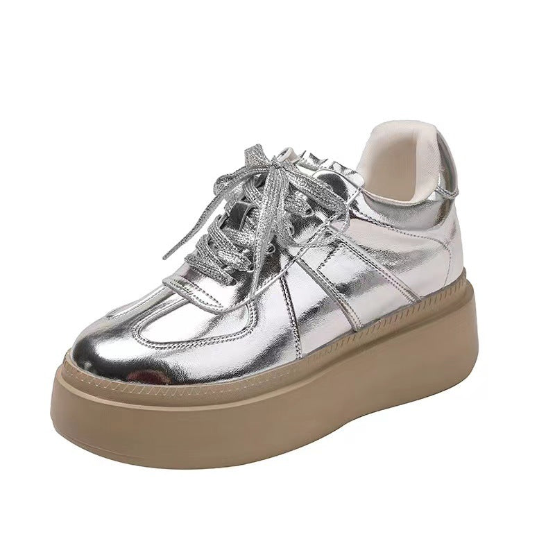 Height Increasing Insole German Training Leopard Print Casual Shoes