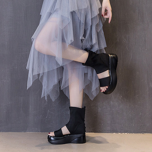 Women's Peep Toe Summer Sleeve Platform Breathable Sandals