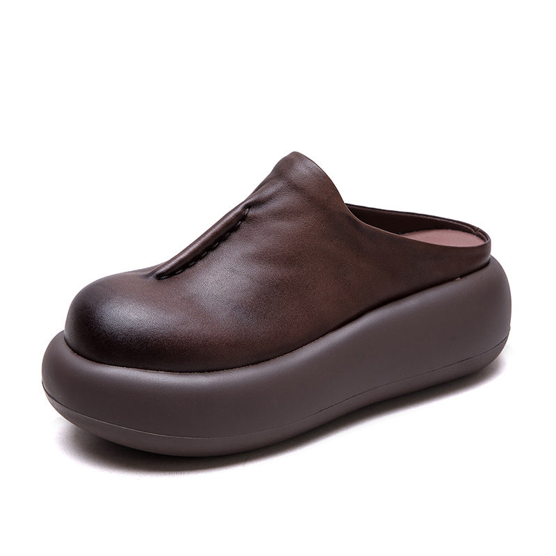 Women's Platform Slip-on Thick Bottom Toe Cap Slippers