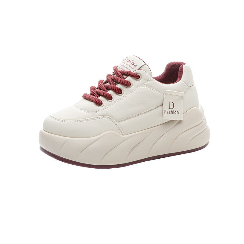 Women's Bread Korean Style Platform Hidden White Women's Shoes