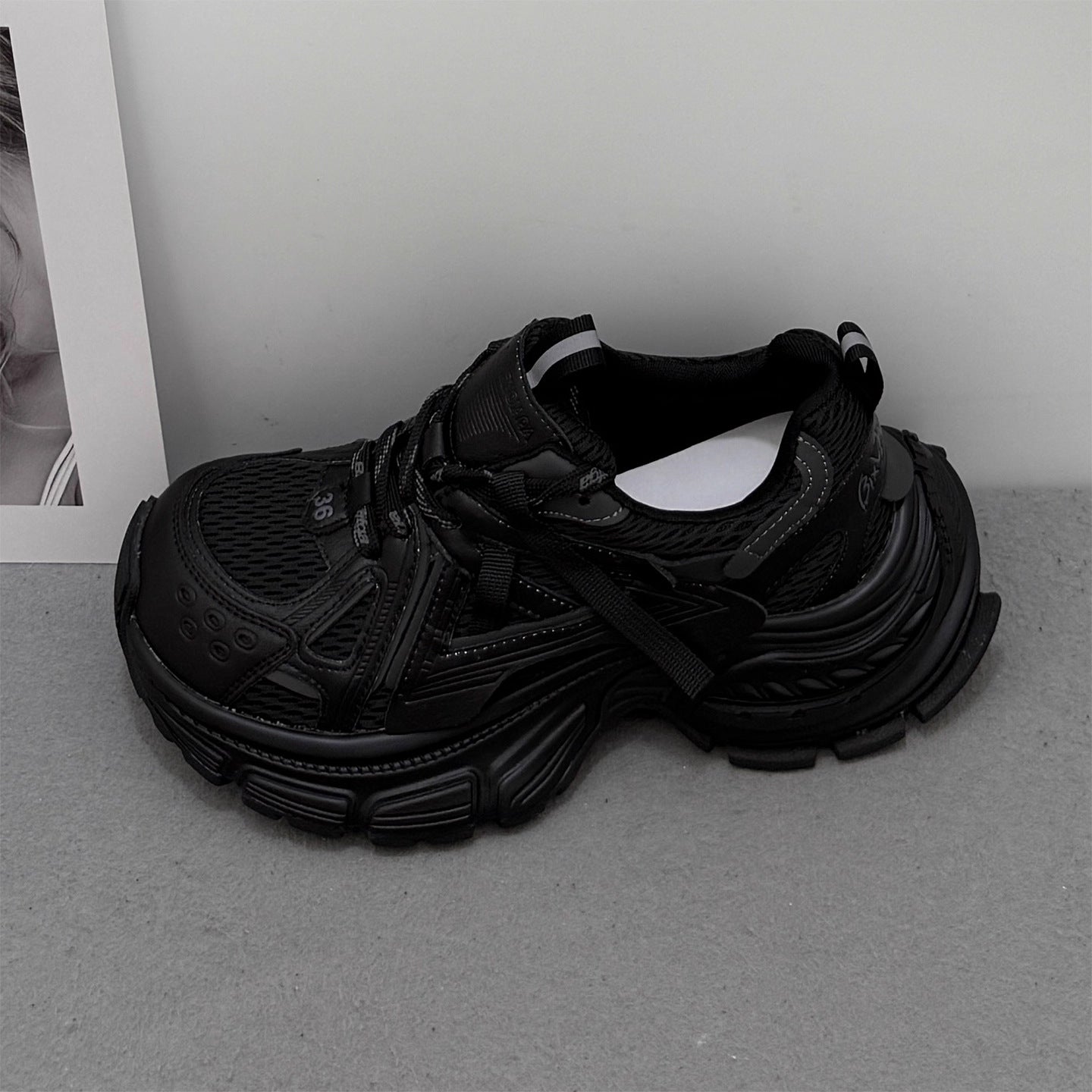 Women's Cowhide Version Authentic Clunky Veet Padded Thick Women's Sports Shoes