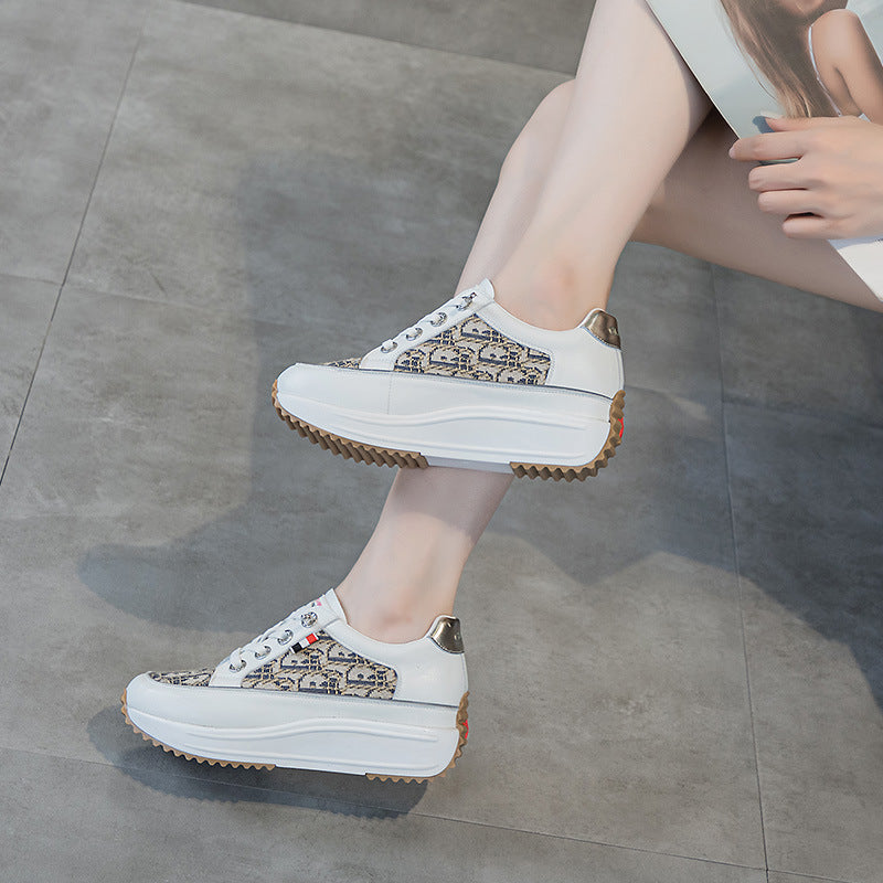 Women's Height Increasing Insole Thin Small Platform Thick Bottom Women's Casual Shoes