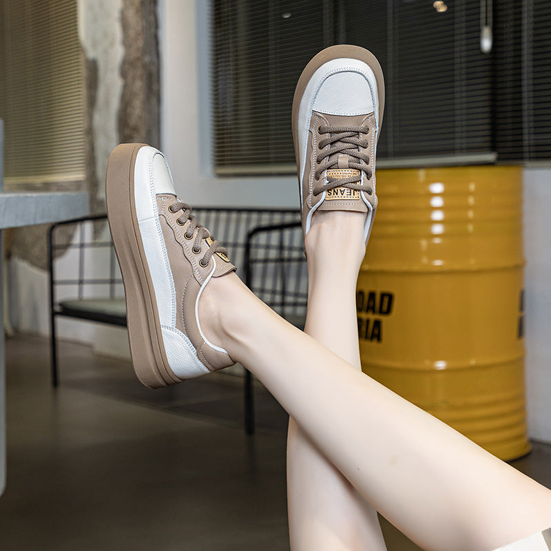Women's Matching Retro Spring First Layer Cowhide Soft Casual Shoes