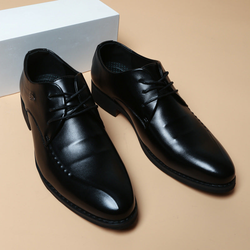 Men's Height Increasing Insole Genuine Breathable British Trendy Men's Business Leather Shoes