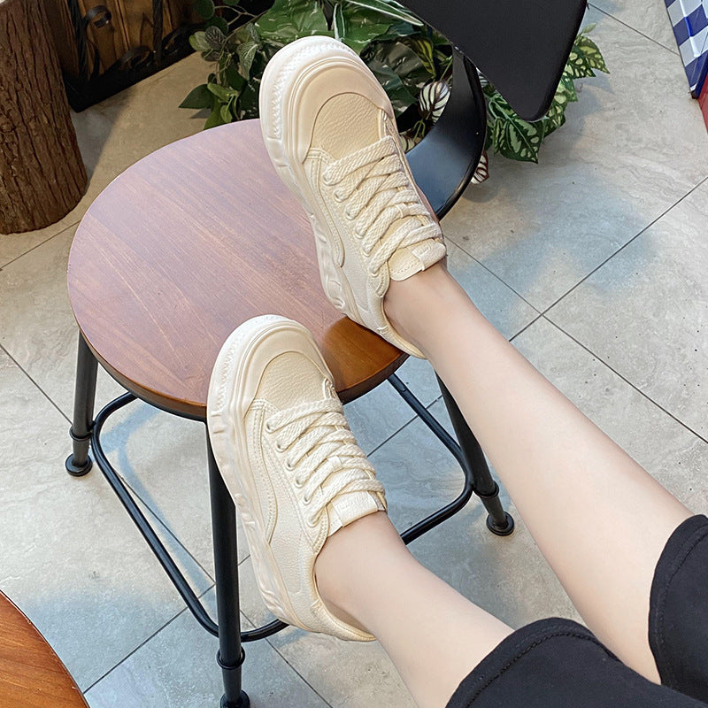 Women's Height Increasing Insole Small White Thick-soled Versatile Sneakers