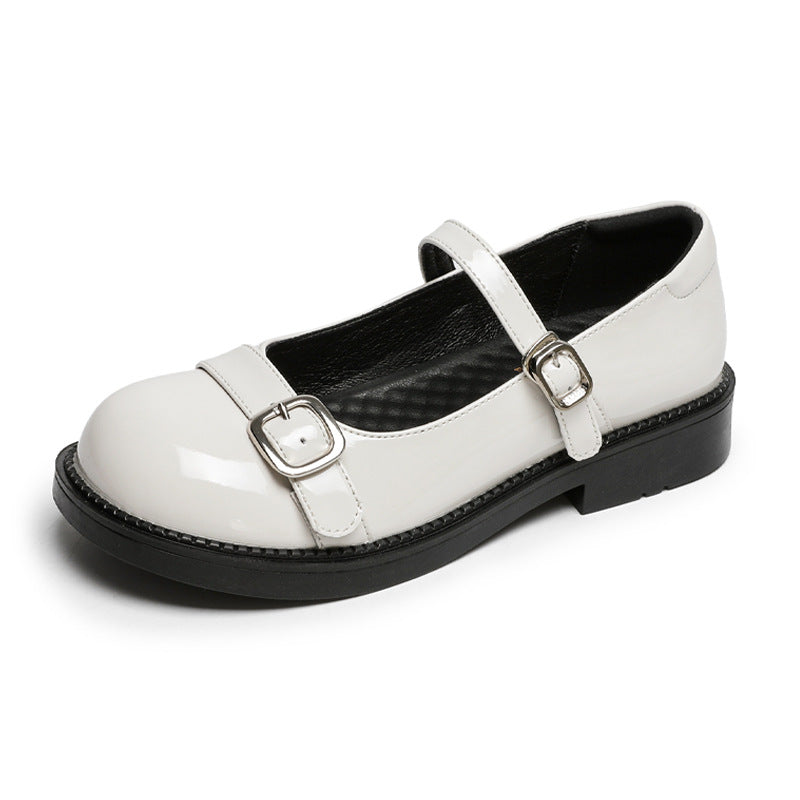 Cool Mary Jane Female British Style Leather Shoes