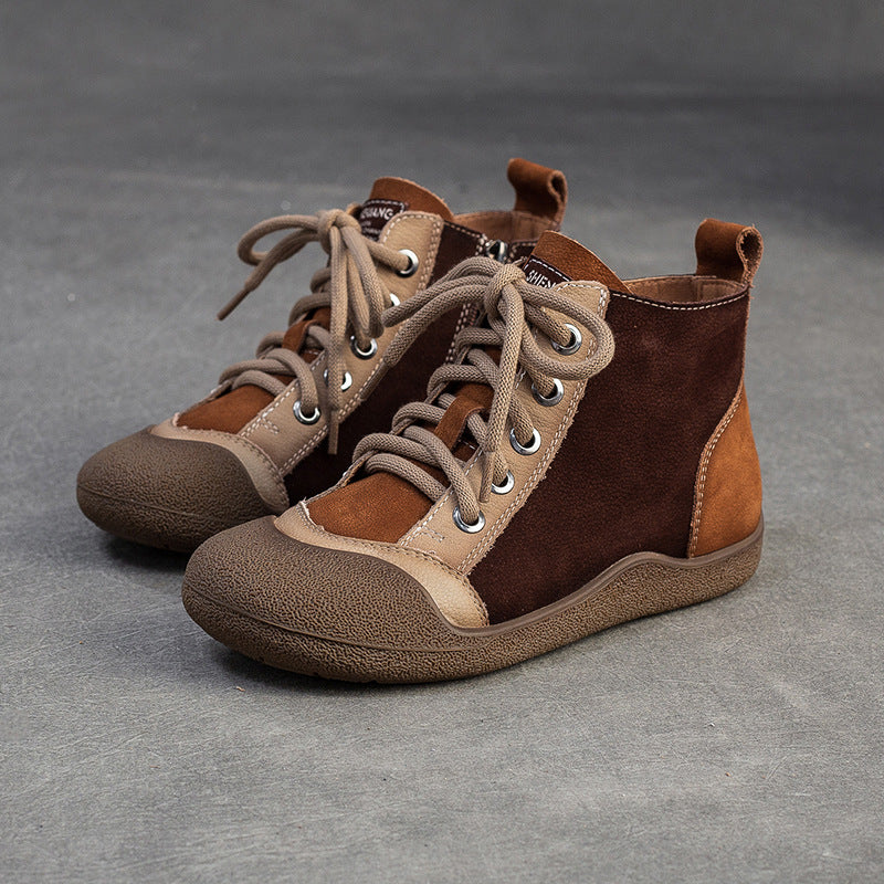 Women's Color Matching Top Layer Lightweight Single-layer Ankle Comfortable Fashion Women's Casual Shoes