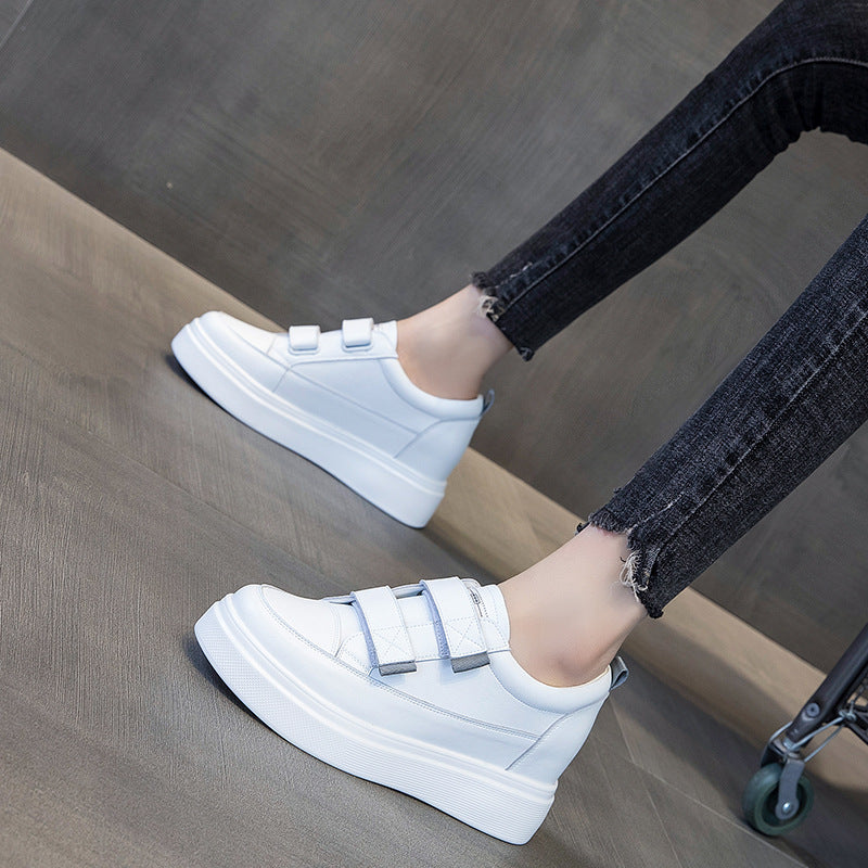 Women's White Breathable Spring Platform Sports Board Heels