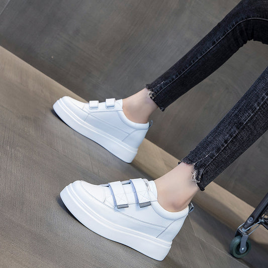 Women's White Breathable Spring Platform Sports Board Heels