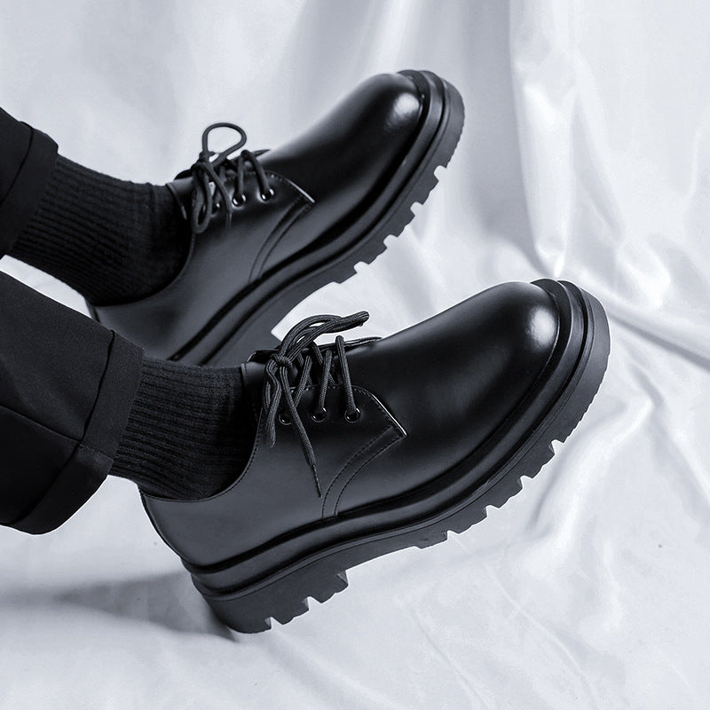 Men's Style Black Business Formal Big Head Men's Shoes