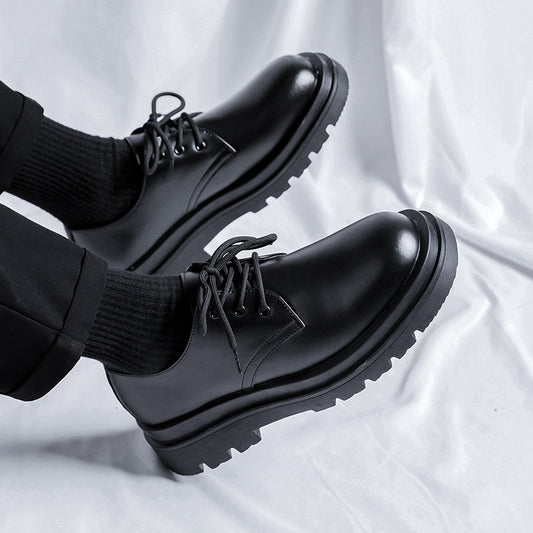 Men's Style Black Business Formal Big Head Men's Shoes
