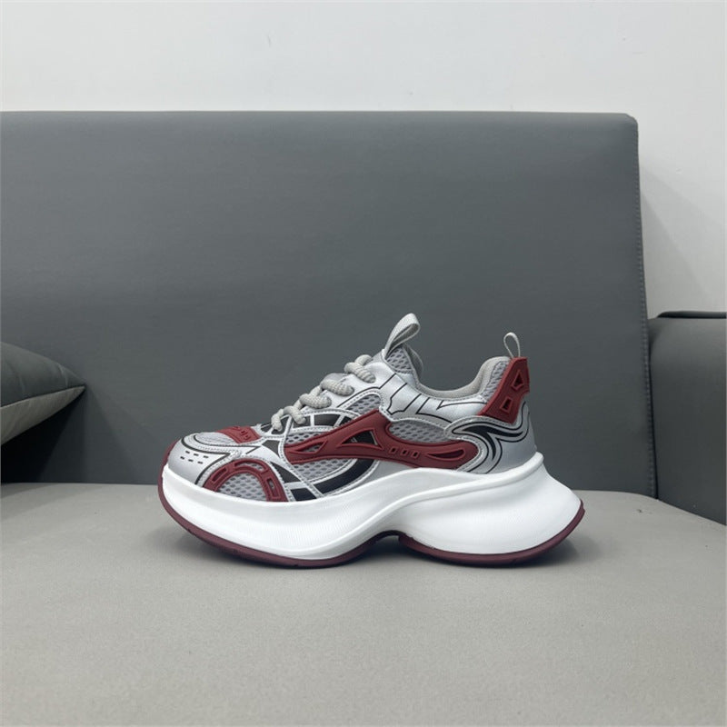 Men's Fashion Trendy Wild Mesh Breathable Comfortable Platform Men's Business Leather Shoes