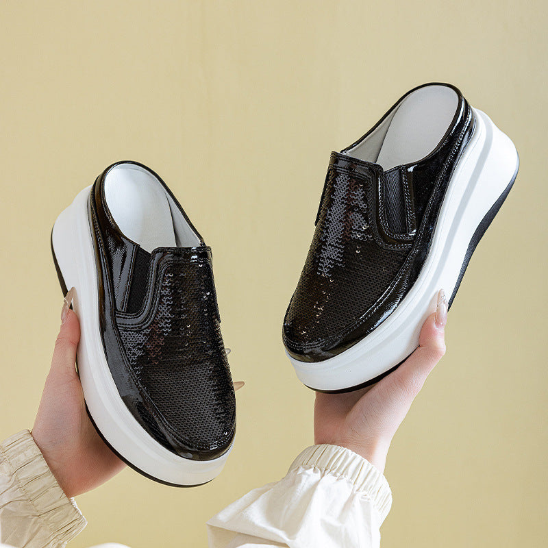 Women's Thick Bottom Toe Cap Half Summer Thick-soles Slippers