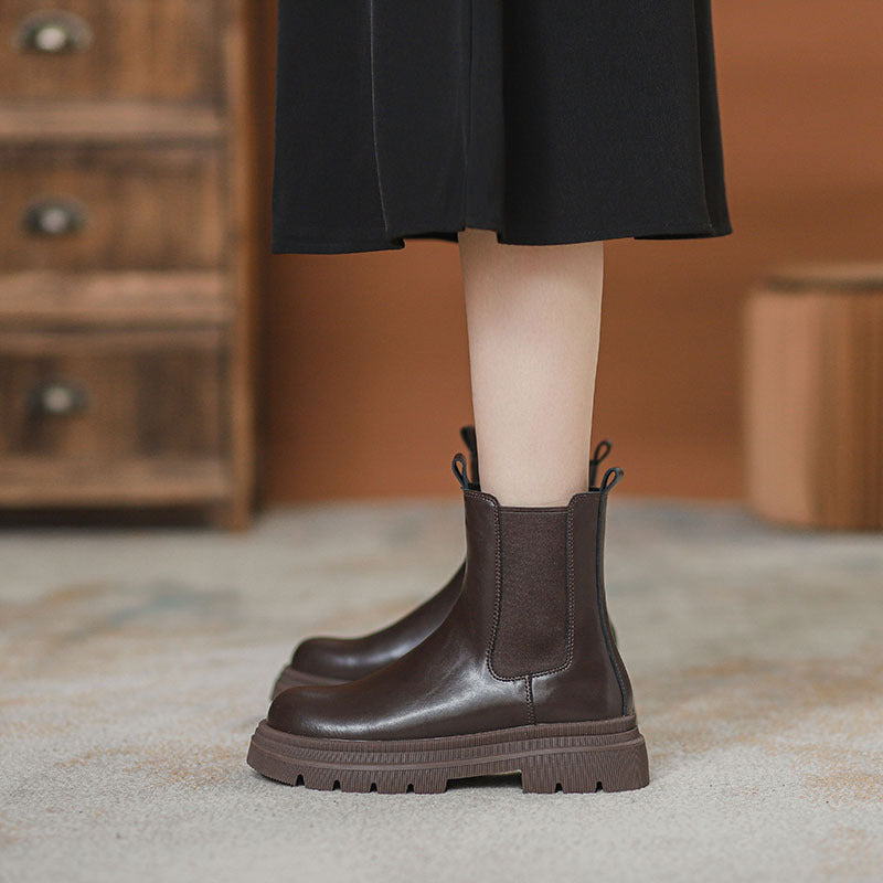 Martin Female Platform Ankle British Style Boots