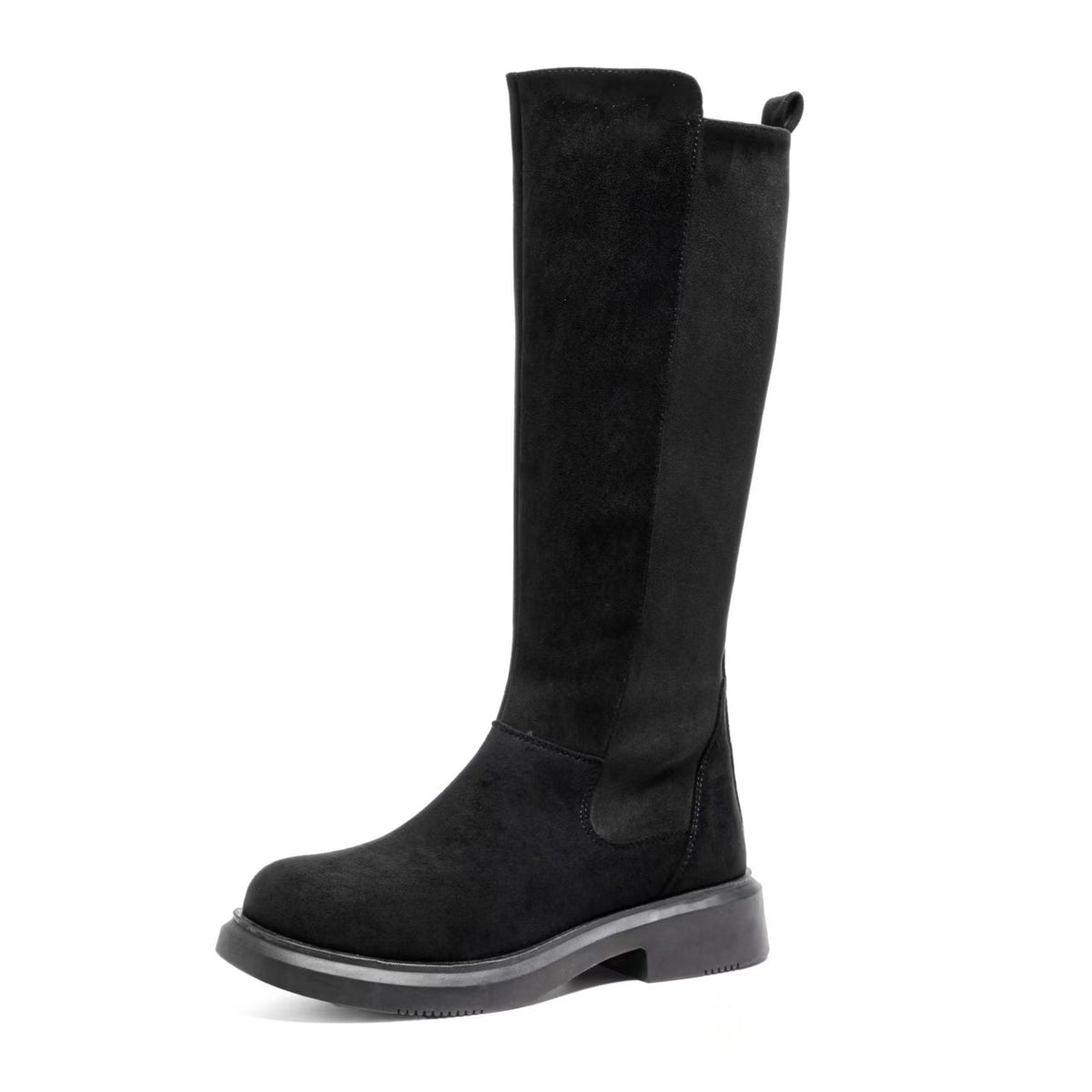 Women's Long Veet Vintage Knight Thick Mid Small Below The Knee Women's Leather Boots