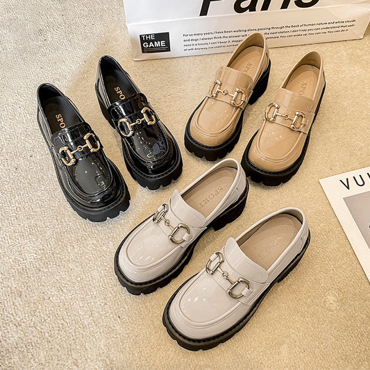 Women's Genuine Platform British Style High Spring Heels