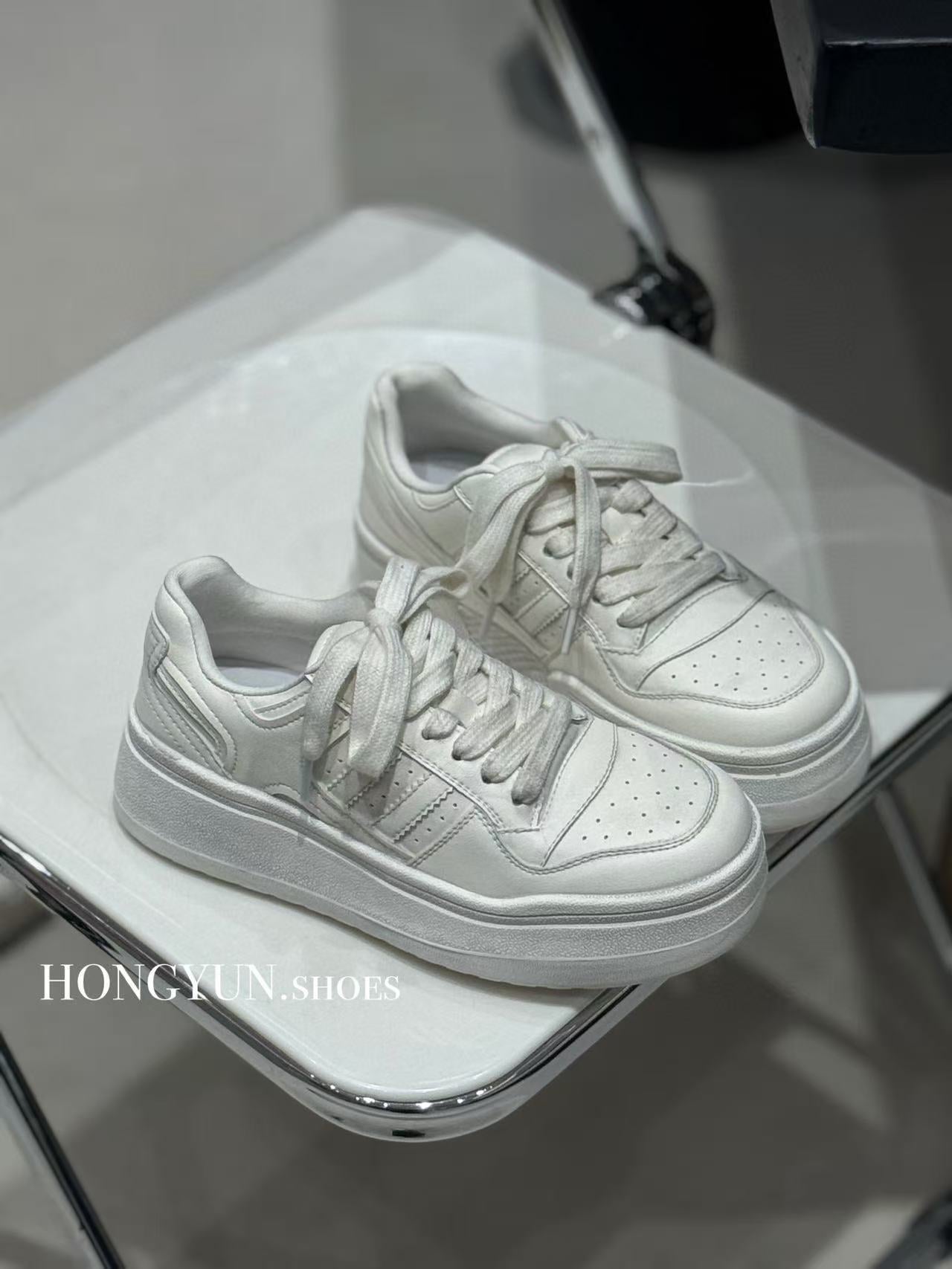 Dirty White Thick Bottom Elevator Wild Sports Skate Women's Board Shoes