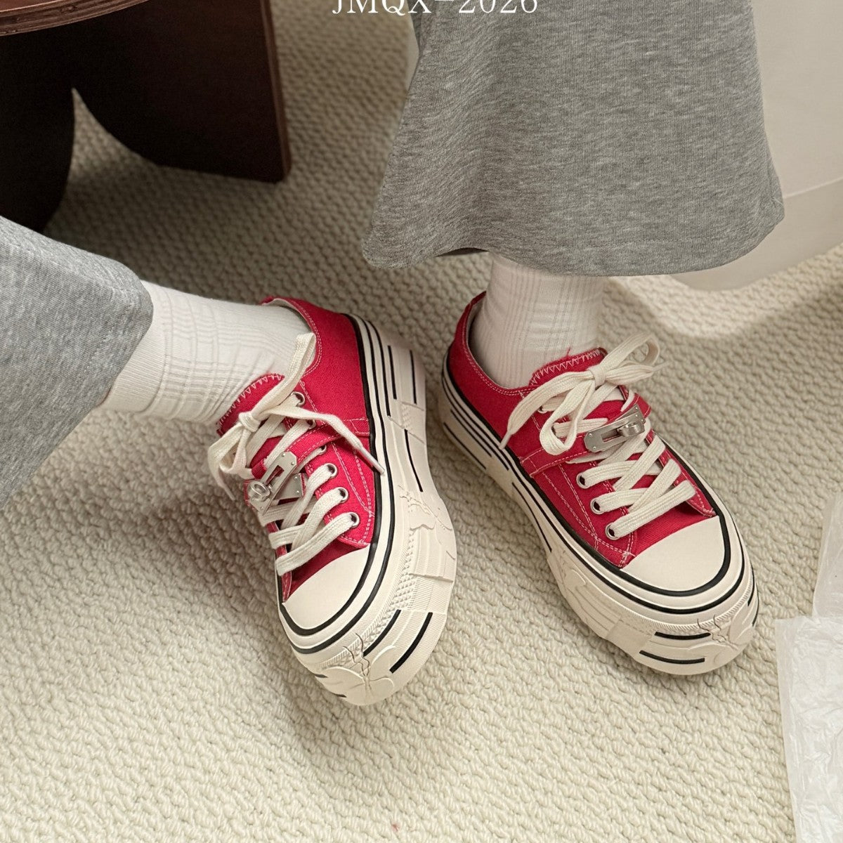 Women's Black Spring Thin Thick Bottom Increased Korean Style Women's Board Shoes