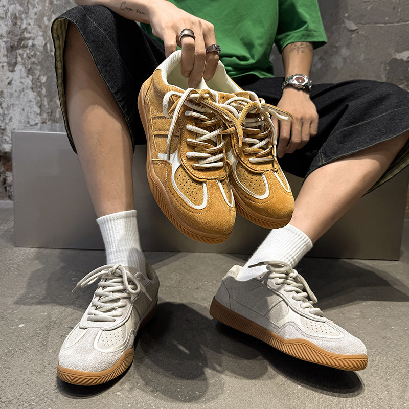Men's Summer Breathable Running Sports Versatile Trendy Yellow White Men's Board Shoes