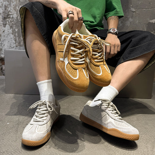 Men's Summer Breathable Running Sports Versatile Trendy Yellow White Men's Board Shoes