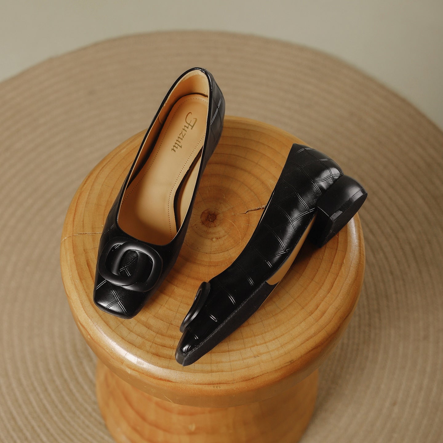Women's Toe Low-cut Chunky Soft Not Tired Heels