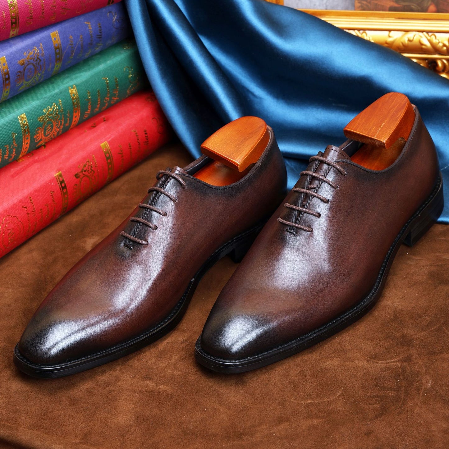 Men's Wedding First Layer Cowhide Carved Gentleman British Men's Business Leather Shoes