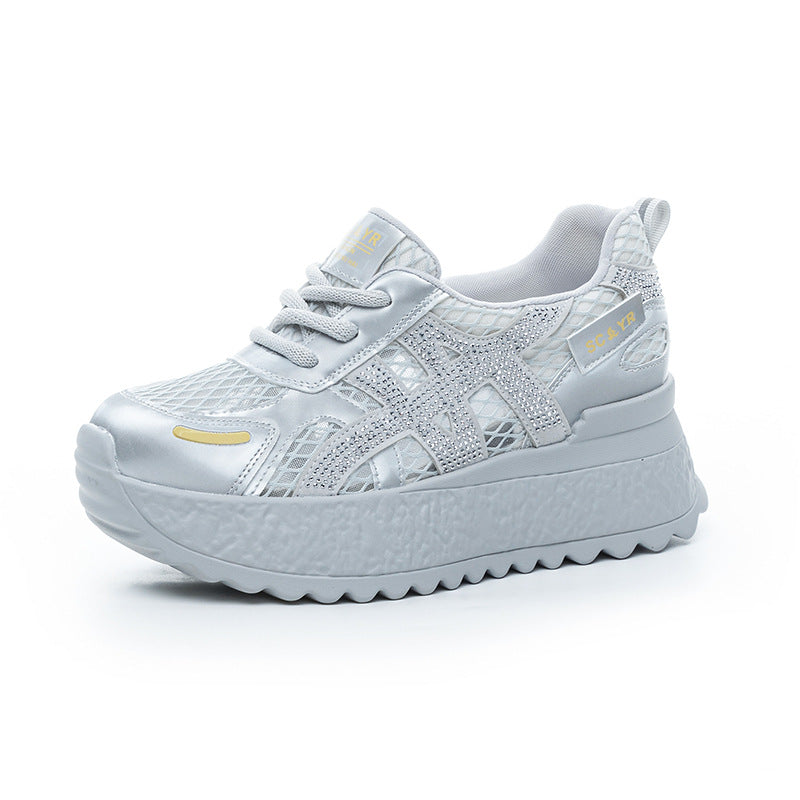 Women's Sports Summer Breathable Small Hidden Platform Sneakers