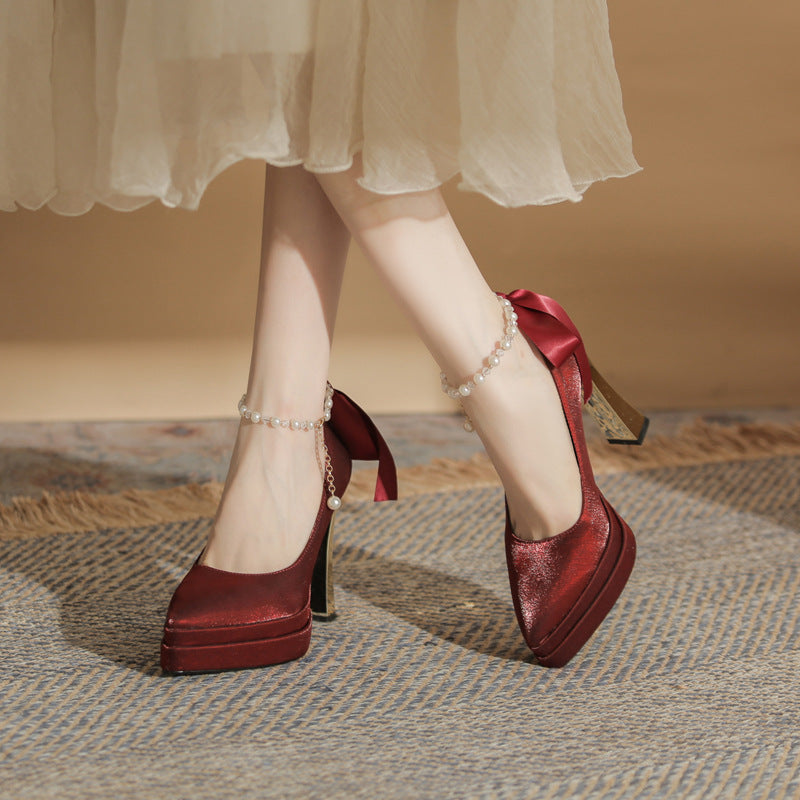 Women's Chunky Mary Jane High Platform Bridal Women's Fashion Shoes
