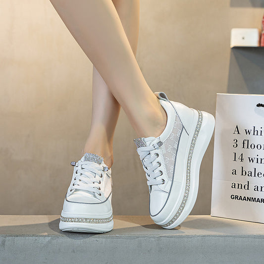 Women's Surface White Summer Thin Inner Height Casual Shoes