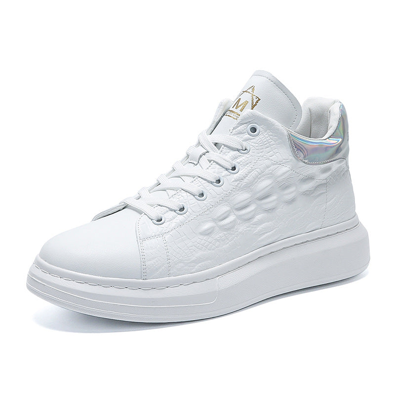 Men's Fashionable Cowhide Fashion Soft Bottom Skateboard Casual Shoes