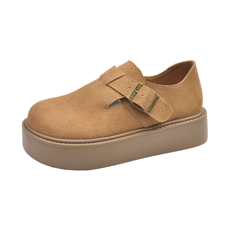 Women's Bottom Slip-on Single Retro Widened Fattened Large Men's Shoes
